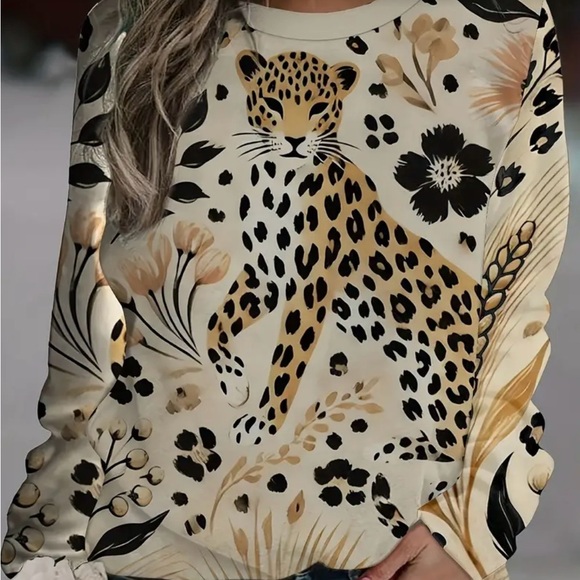 4 for $20, Womens XXL adorable Leopard Print Sweat Shirt. - Picture 3 of 7
